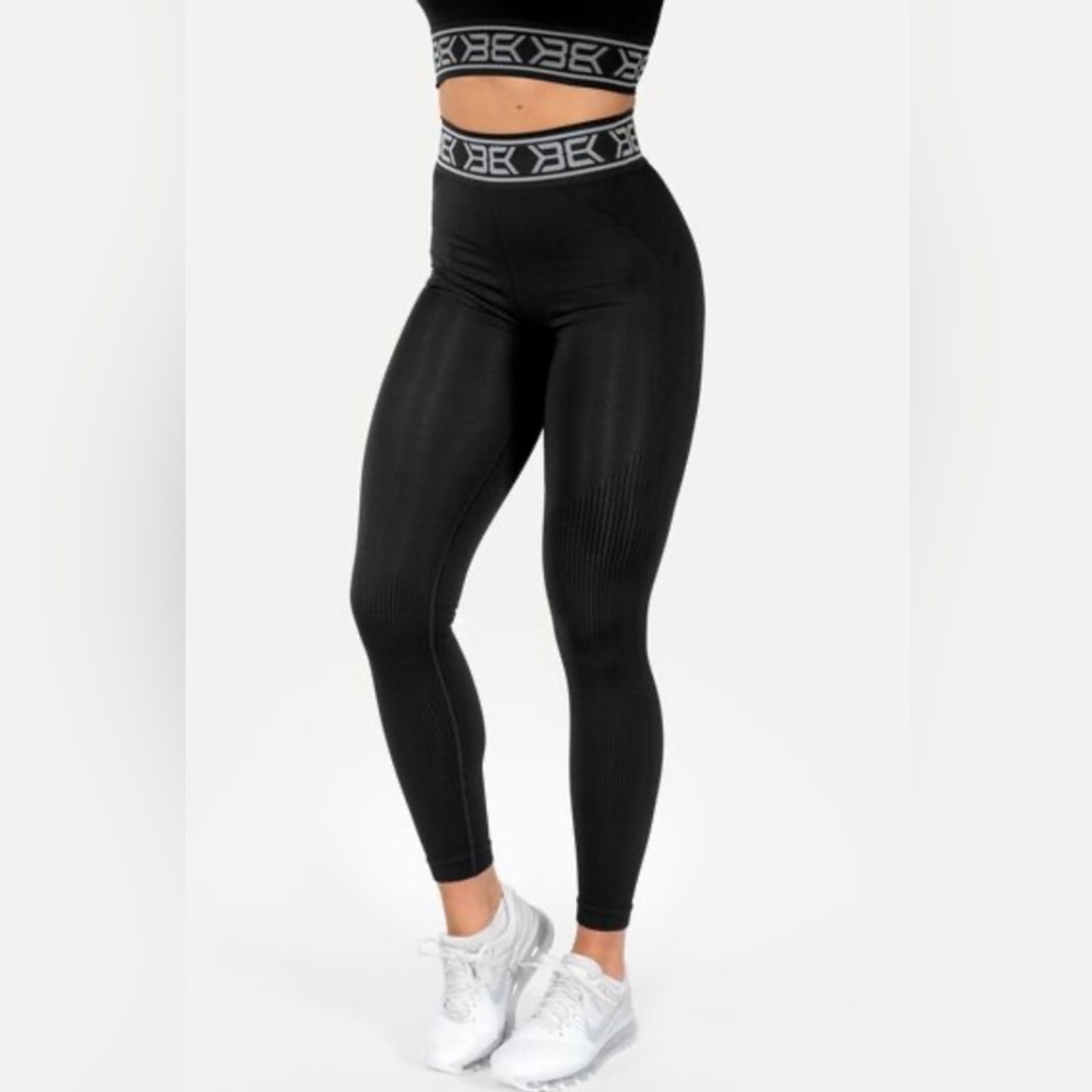 Better Bodies Rib Seamless Leggings - Size Large - Black - Workout Leggings